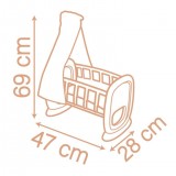 Колиска Smoby Toys Baby Nurse з балдахіном та аксесуарами Теракотова пудра (7600220391) 