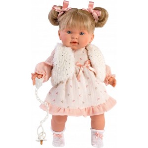 Интерактивная плачущая кукла "Alexandra", 42 см, в белой жилетке - Llorens 42276