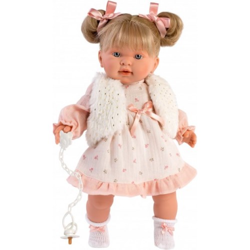 Интерактивная плачущая кукла "Alexandra", 42 см, в белой жилетке - Llorens 42276