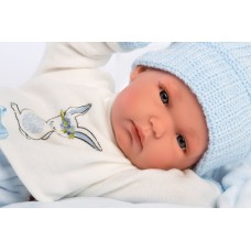 Лялька Llorens 63555 немовля Бимбо 35 см на блакитній подушці