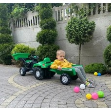 Дитячий педальний трактор-екскаватор з причіпом і ковшем 8048 DOLU