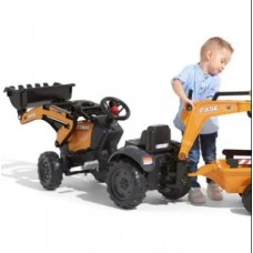 Дитячий трактор на педалях з причепом, переднім та заднім ковшами Falk Case CE 967N 