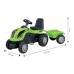 Детский трактор на педалях Micromax с прицепом зеленый 