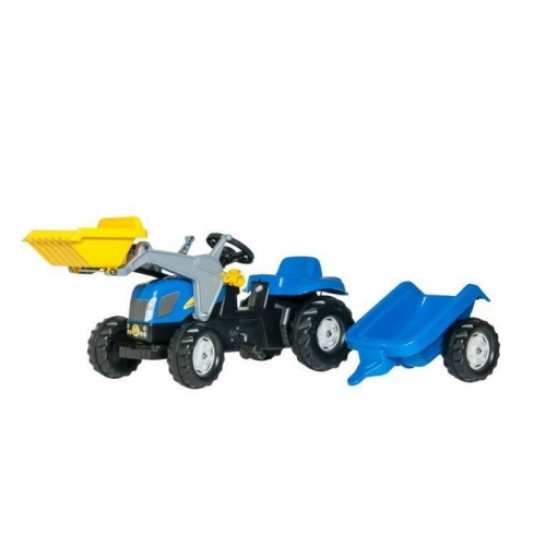Трактор педальный с Прицепом и Ковшом New Holland Rolly Toys 23929
