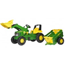 Трактор педальный с прицепом и ковшом John Deere Rolly Toys 811496 