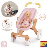 Коляска для куклы Smoby Baby Nurse с поворотными колесами Теракотовая пудра