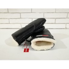 Рукавички-Муфта на коляску,с карманом для телефона. Z&D Thermo Еко кожа (Черный жемчуг)