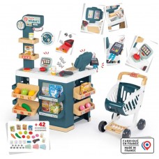 Детский интерактивный супермаркет Smoby с тележкой, светом, звуком и аксесуарами 350239