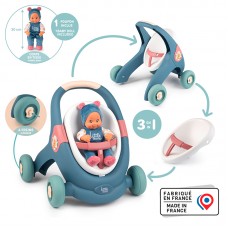 Коляска Smoby Little для прогулянок 3 в 1, з пупсом, синій, 12міс.+