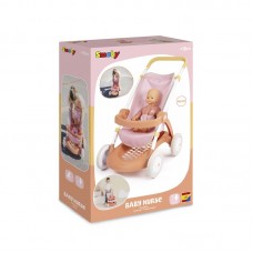Коляска для ляльки Baby Nurse 'Теракотова пудра. Прогулянка', з корзиною, 18 міс.+
