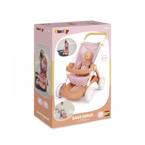 Коляска для ляльки Baby Nurse 'Теракотова пудра. Прогулянка', з корзиною, 18 міс.+