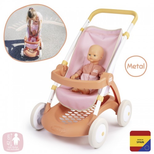 Коляска для ляльки Baby Nurse 'Теракотова пудра. Прогулянка', з корзиною, 18 міс.+