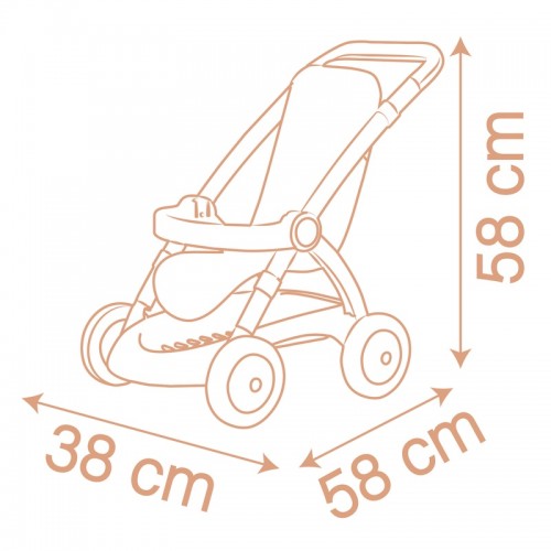 Коляска для ляльки Baby Nurse 'Теракотова пудра. Прогулянка', з корзиною, 18 міс.+
