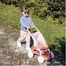Коляска для ляльки Baby Nurse 'Теракотова пудра. Прогулянка', з корзиною, 18 міс.+