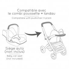 Коляска для ляльки Maxi-Cosi '3 в 1. Айворі' зі знімною люлькою, 55x39x64 см, 3+