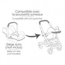 Коляска для ляльок-двійнят Maxi-Cosi 'Айворі', 54х38,5х64 см, 3+