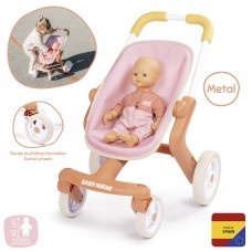 Коляска для ляльки Baby Nurse 'Теракотова пудра. Прогулянка', з поворотними колесами, 18 міс.+
