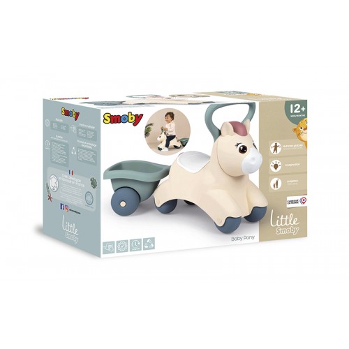 Дитяча каталка Smoby Little 'Поні' з причепом, 54х27х40 см, 12 міс.+