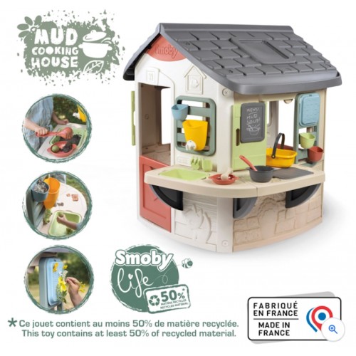 Будинок Smoby Life 'Садівник' з кухнею та мийкою, 16 аксес., 132х144х140 см, 2+