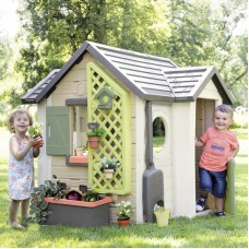 Будинок Smoby Life 'Садовий' з кашпо та годівничкою, 132х128х135 см, 2+