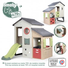 Будинок Smoby Life двокімнатний 'Веселі пригоди', з гіркою, драбиною, 186х174х202 см, 2+